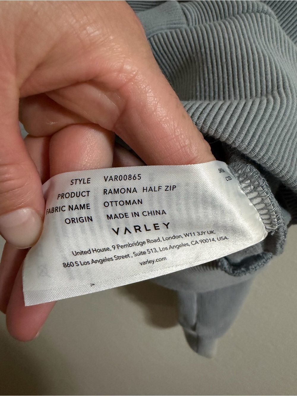 Varley Ramona 1/2 Zip Sweatshirt Ottoman Rib small Moisture-wicking & breathable - Picture 11 of 12